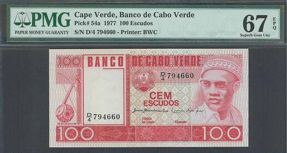 Cape Verde, P-54a, 1977 100 Escudos, Superb GemCU, PMG67-EPQ, 794660